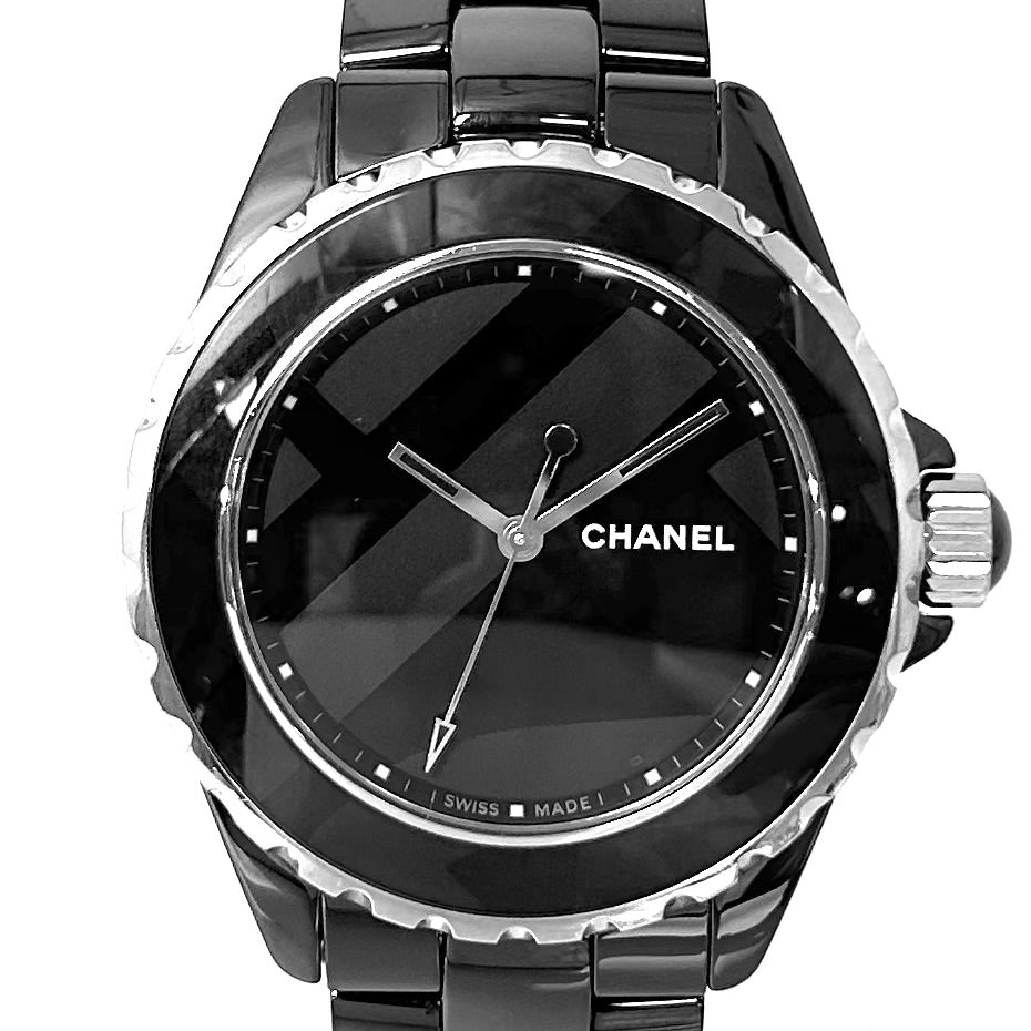 【開店SALE】 CHANEL シャネル 腕時計 J12 アンタイトル 黒文字盤 AT H5581 自動巻き セラミック ブラック 黒 メンズ【中古品】