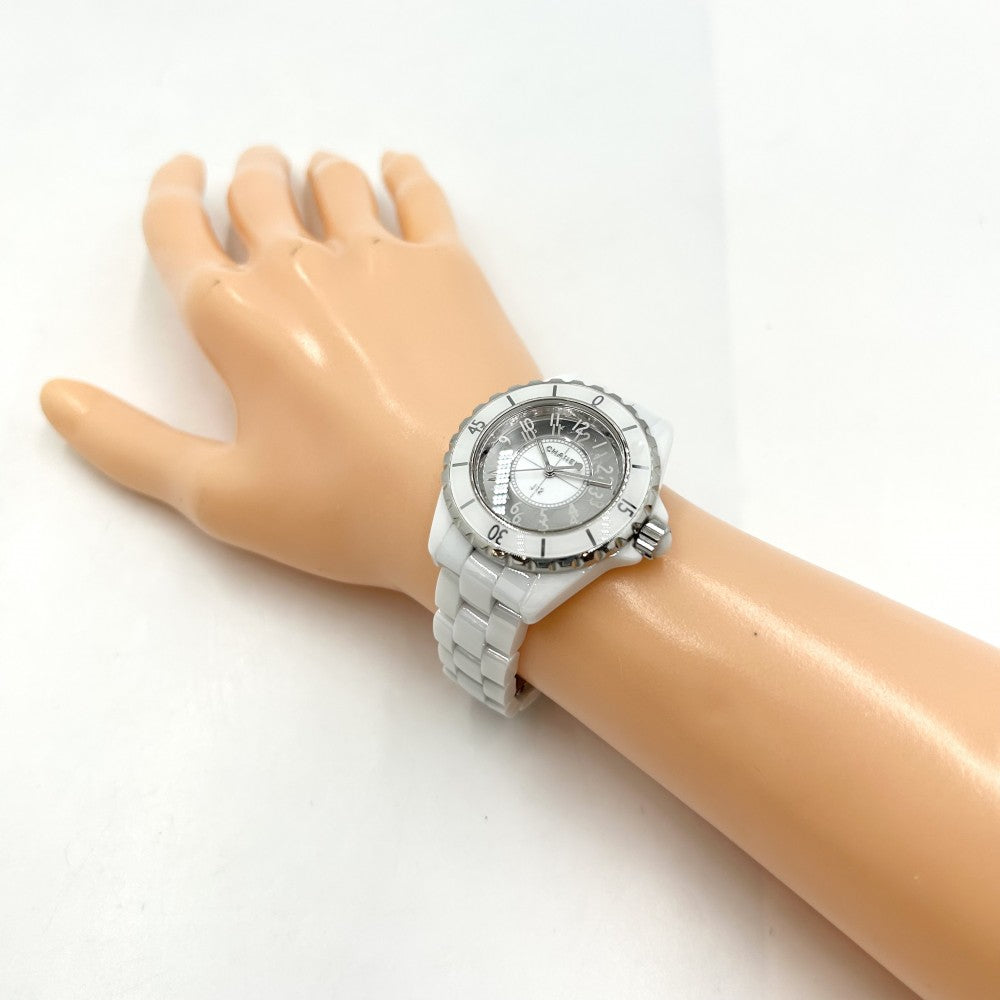 【開店SALE】 CHANEL シャネル 腕時計 J12 ミラー 33MM 白文字盤 QZ H4861 クオーツ セラミック ホワイト 白 メンズ【中古品】