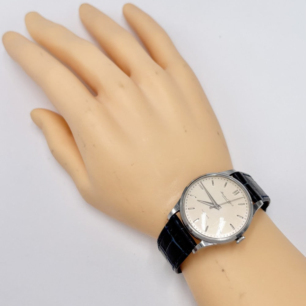 IWC SCHAFFHAUSEN アイダブリューシー シャフハウゼン 腕時計 オールドインター AT シルバー文字盤 メンズウォッチ SS Cal.89 自動巻き ステンレススチール レザー シルバー ネイビー 紺 メンズ【中古品】