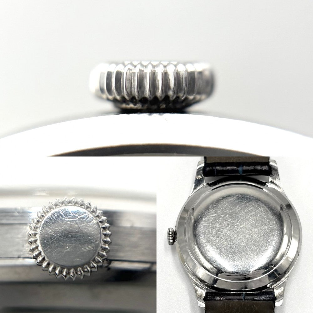 IWC SCHAFFHAUSEN アイダブリューシー シャフハウゼン 腕時計 オールドインター AT シルバー文字盤 メンズウォッチ SS Cal.89 自動巻き ステンレススチール レザー シルバー ネイビー 紺 メンズ【中古品】