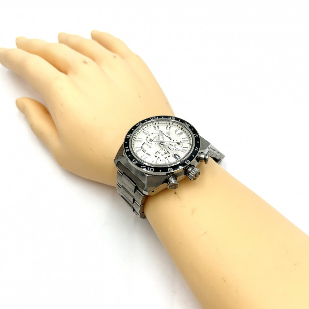 【開店SALE】 SEIKO セイコー 腕時計 グランドセイコー スポーツコレクション スプリングドライブ クロノグラフ GMT ホワイト文字盤 9R86-0AN0 自動巻き チタン ブラック 黒 メンズ【中古品】