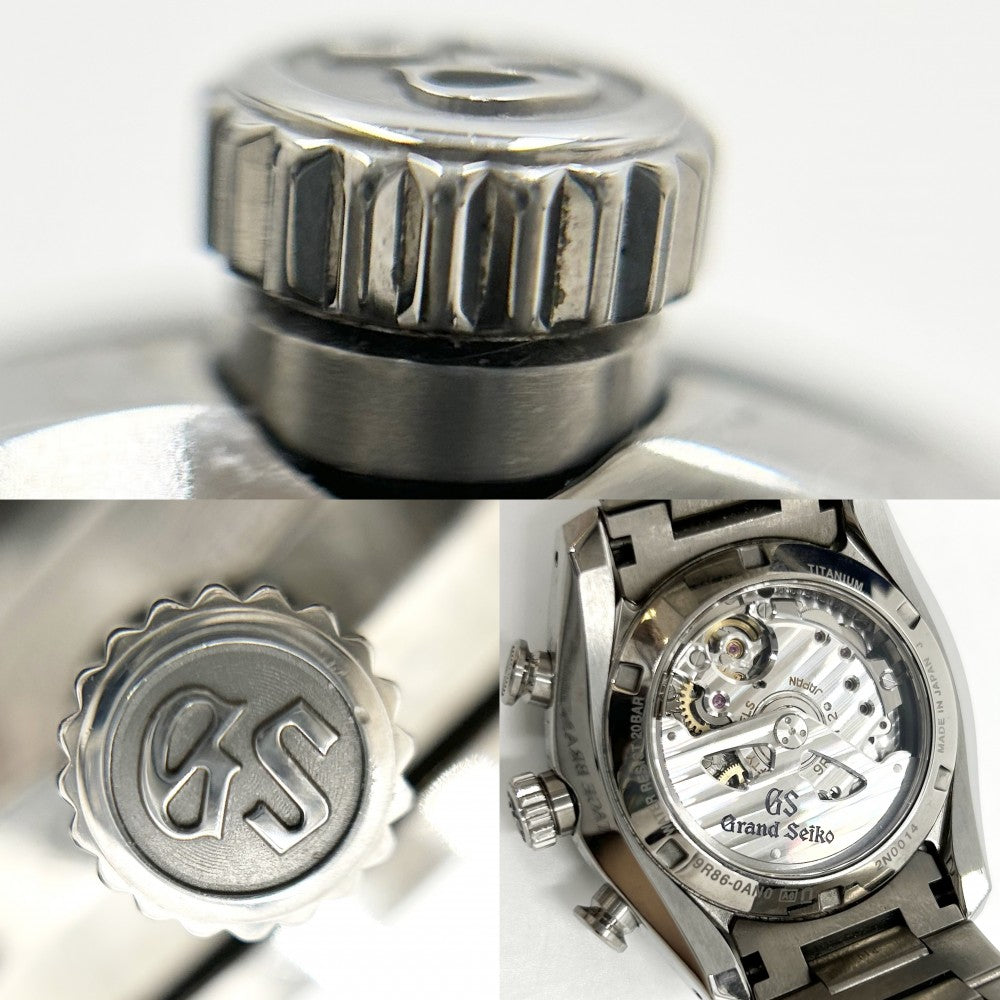【開店SALE】 SEIKO セイコー 腕時計 グランドセイコー スポーツコレクション スプリングドライブ クロノグラフ GMT ホワイト文字盤 9R86-0AN0 自動巻き チタン ブラック 黒 メンズ【中古品】