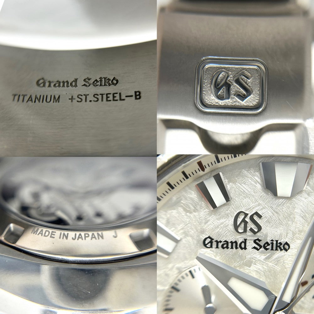 【開店SALE】 SEIKO セイコー 腕時計 グランドセイコー スポーツコレクション スプリングドライブ クロノグラフ GMT ホワイト文字盤 9R86-0AN0 自動巻き チタン ブラック 黒 メンズ【中古品】