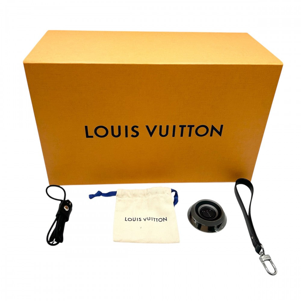 LOUIS VUITTON ルイヴィトン オブジェ モノグラム ホライゾン ライトアップスピーカー 置物 小物 QAC000 ブラック 黒 シルバー金具 ユニセックス【中古品】