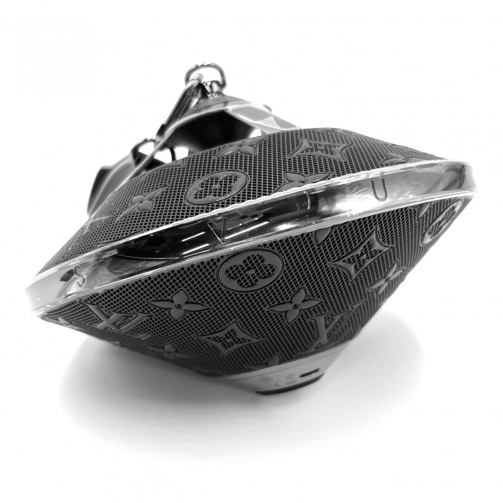 LOUIS VUITTON ルイヴィトン オブジェ モノグラム ホライゾン ライトアップスピーカー 置物 小物 QAC000 ブラック 黒 シルバー金具 ユニセックス【中古品】