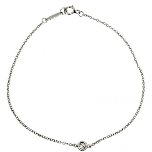TIFFANY&Co. ティファニー ブレスレット エルサペレッティ バイザヤード ジュエリー アクセサリー Pt950プラチナ ダイヤモンド レディース 約1.2g【中古品】