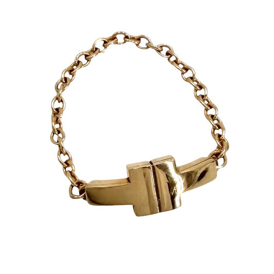 TIFFANY&Co. ティファニー 指輪 ティファニーT TWO チェーン リング ジュエリー アクセサリー Au750 K18PG K18ピンクゴールド 約6号 レディース 約0.9g【中古品】