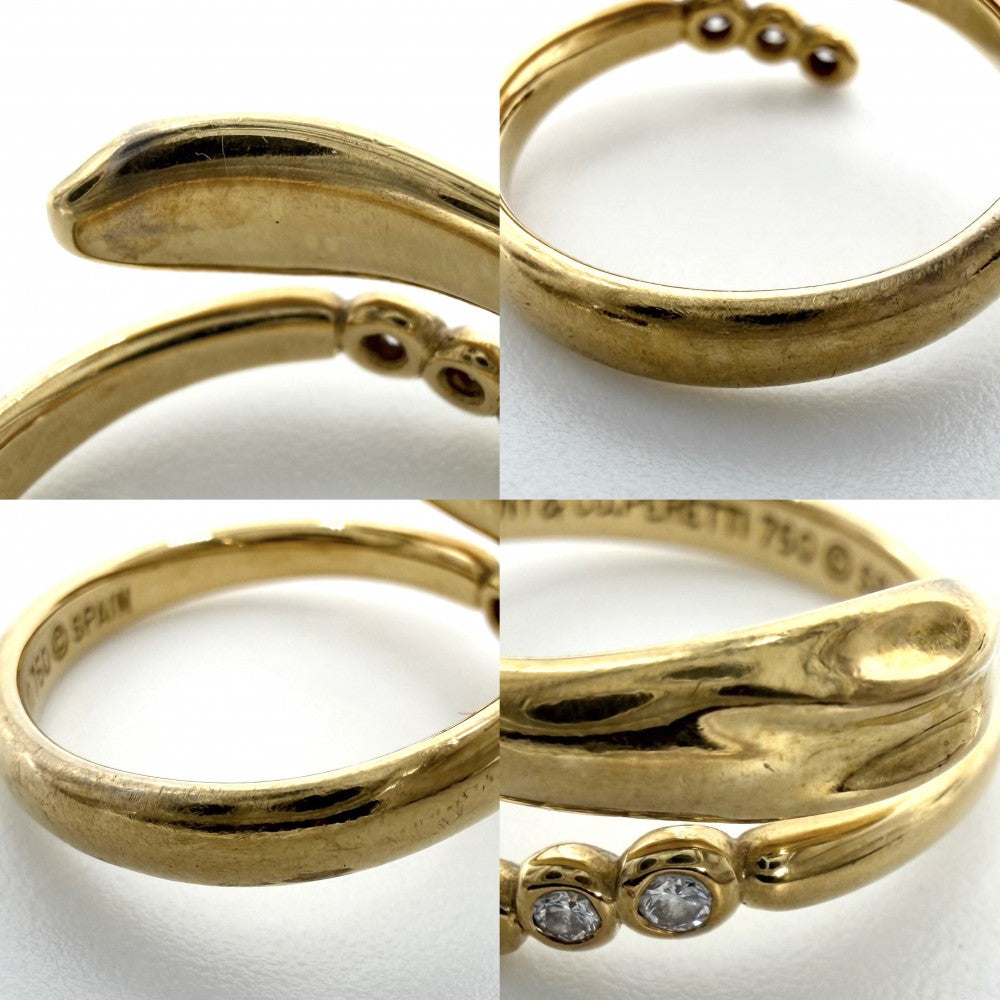 TIFFANY&Co. ティファニー 指輪 リング スネーク ジュエリー アクセサリー Au750 18金YG エルサペレッティ K18イエローゴールド ダイヤモンド 約9.5号 レディース 約4.3g【中古品】