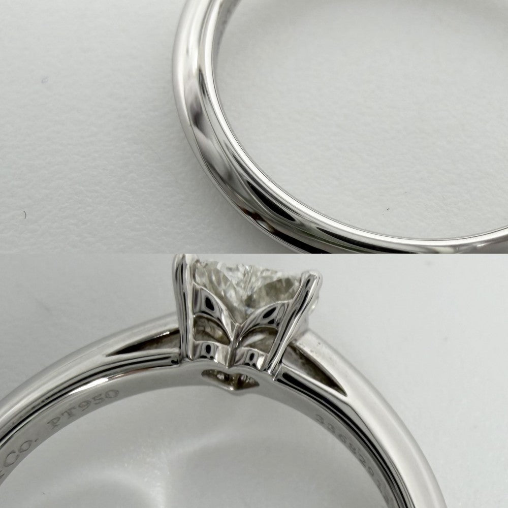 TIFFANY&Co. ティファニー 指輪 ハート ジュエリー アクセサリー Pt950プラチナ ダイヤモンド 約8.5号 レディース 約3.6g【中古品】
