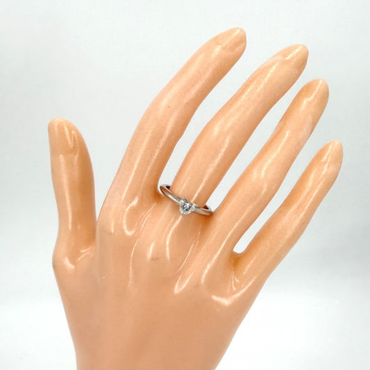TIFFANY&Co. ティファニー 指輪 ハート ジュエリー アクセサリー Pt950プラチナ ダイヤモンド 約8.5号 レディース 約3.6g【中古品】