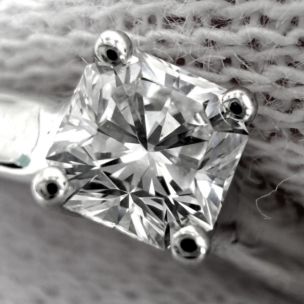 TIFFANY&Co. ティファニー 指輪 ルシダ リング ジュエリー アクセサリー イニシャル入り Pt950プラチナ ダイヤモンド0.27ct 約9号 レディース 約3.2g【中古品】