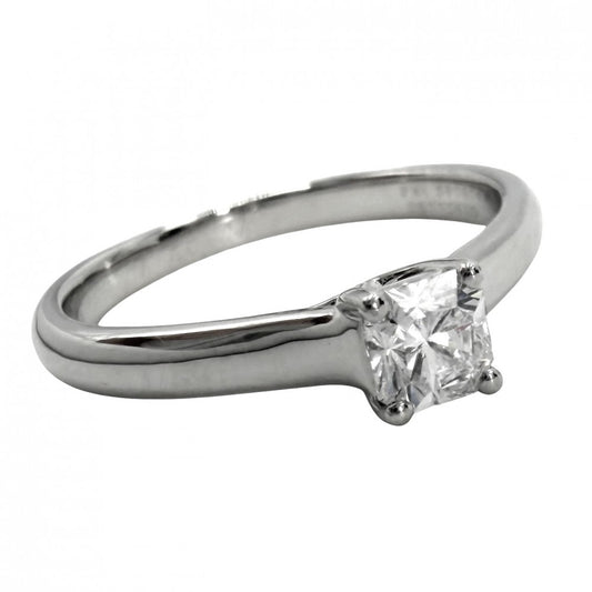 TIFFANY&Co. ティファニー 指輪 ルシダ リング ジュエリー アクセサリー イニシャル入り Pt950プラチナ ダイヤモンド0.27ct 約9号 レディース 約3.2g【中古品】