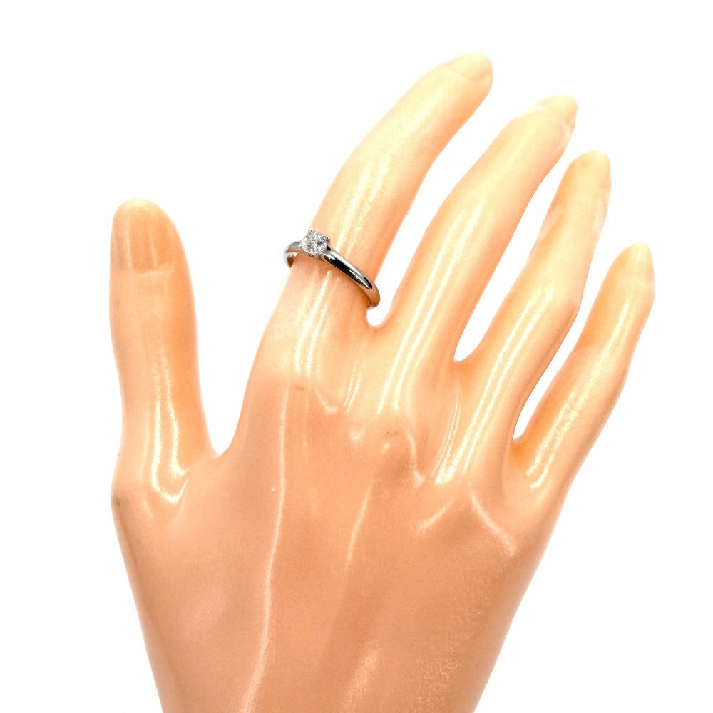 TIFFANY&Co. ティファニー 指輪 ルシダ リング ジュエリー アクセサリー イニシャル入り Pt950プラチナ ダイヤモンド0.27ct 約9号 レディース 約3.2g【中古品】