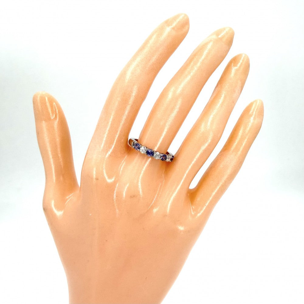 TIFFANY&Co. ティファニー 指輪 ジュエリー アクセサリー Pt950プラチナ タンザナイト 約9号 ブルー 青 レディース 約4.1g【中古品】