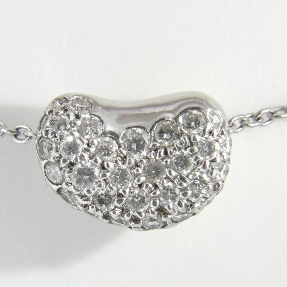 TIFFANY&Co. ティファニー ネックレス エルサペレッティ ビーンモチーフ ジュエリー アクセサリー Pt950プラチナ ダイヤモンド レディース 約4.6g【中古品】