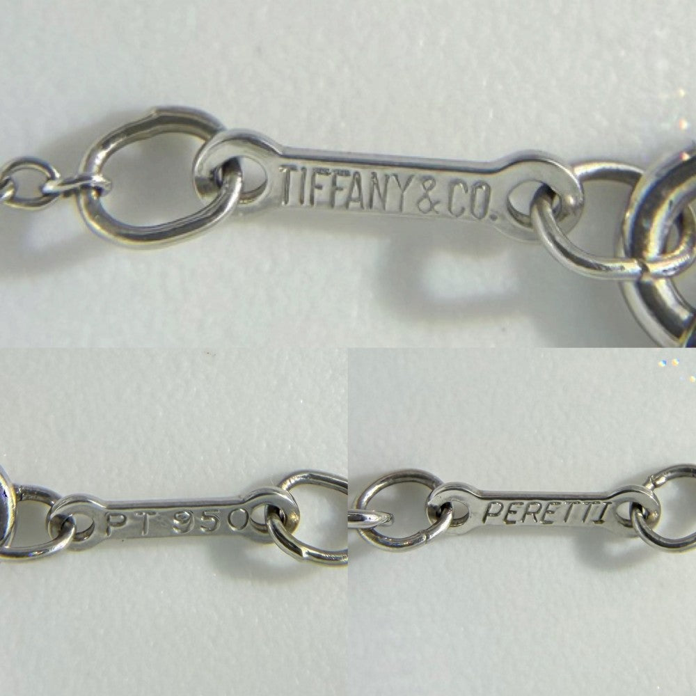 TIFFANY&Co. ティファニー ネックレス エルサペレッティ ビーンモチーフ ジュエリー アクセサリー Pt950プラチナ ダイヤモンド レディース 約4.6g【中古品】
