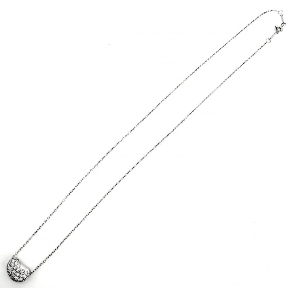 TIFFANY&Co. ティファニー ネックレス エルサペレッティ ビーンモチーフ ジュエリー アクセサリー Pt950プラチナ ダイヤモンド レディース 約4.6g【中古品】