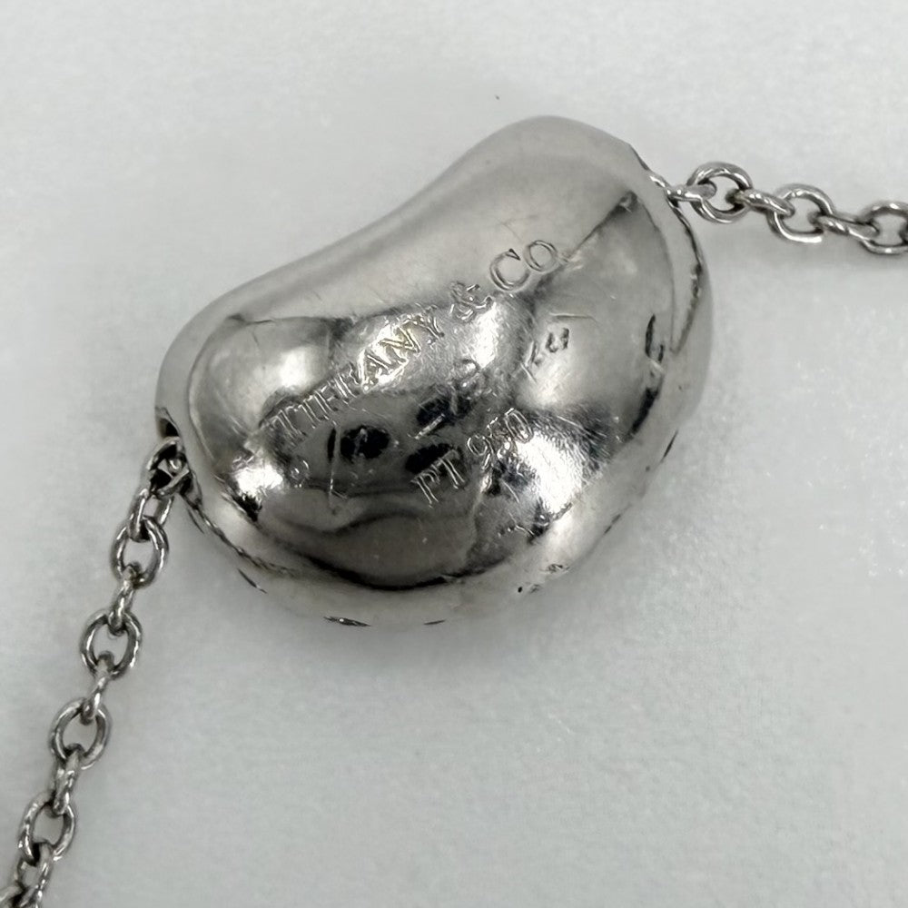 TIFFANY&Co. ティファニー ネックレス エルサペレッティ ビーンモチーフ ジュエリー アクセサリー Pt950プラチナ ダイヤモンド レディース 約4.6g【中古品】