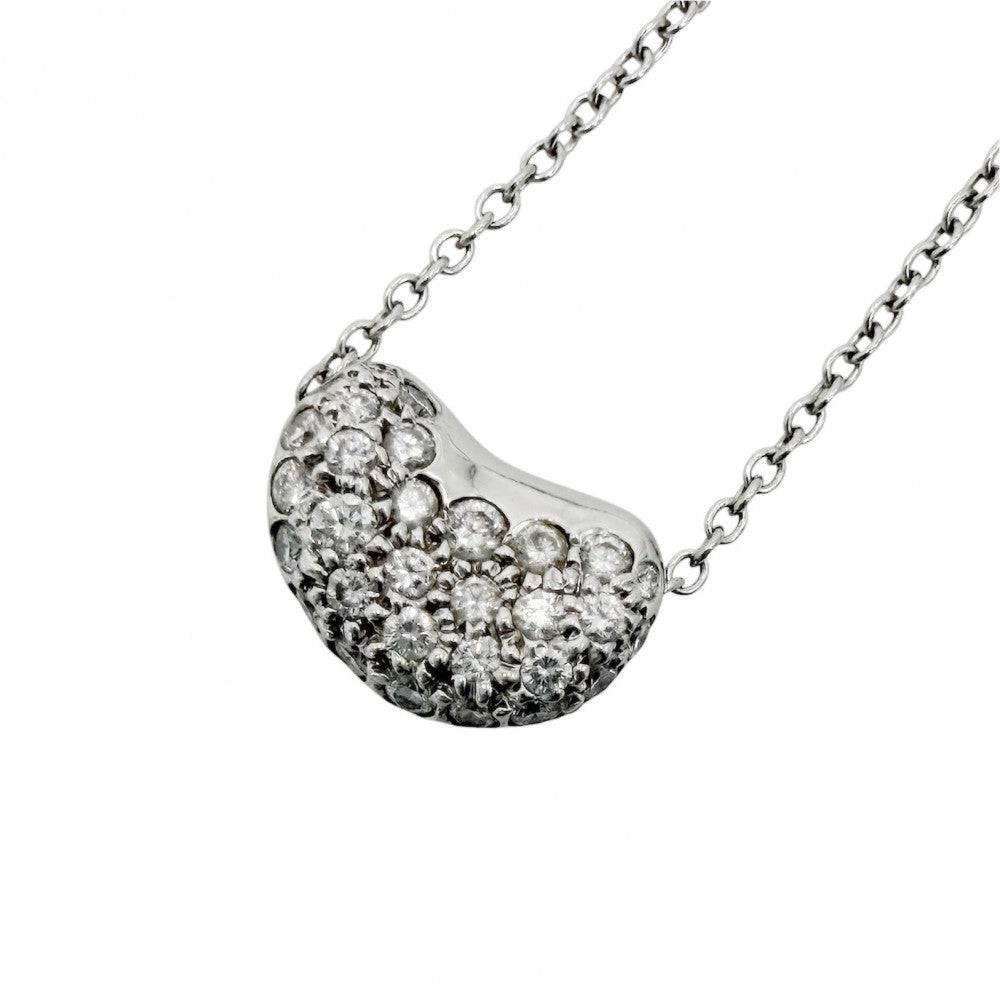TIFFANY&Co. ティファニー ネックレス エルサペレッティ ビーンモチーフ ジュエリー アクセサリー Pt950プラチナ ダイヤモンド レディース 約4.6g【中古品】
