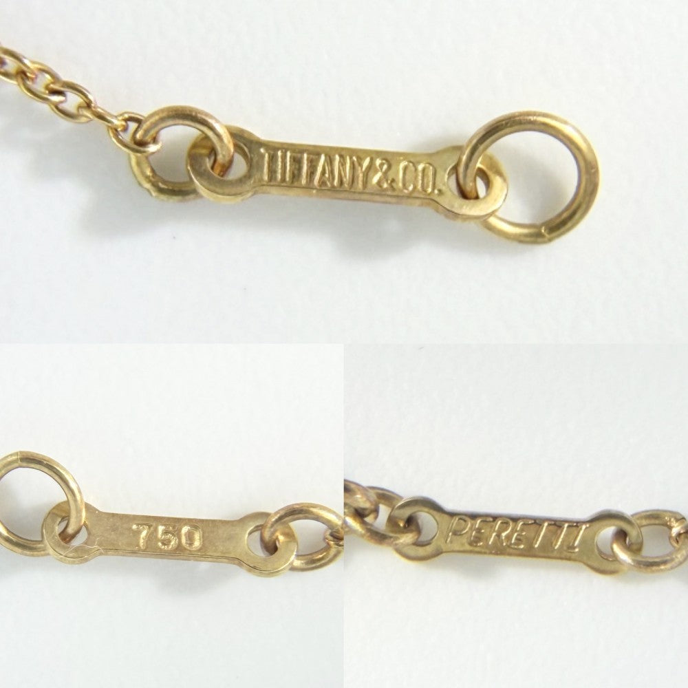 TIFFANY&Co. ティファニー ネックレス ティアドロップ ジュエリー アクセサリー 18金YG Au750 ペンダント K18イエローゴールド ネフライト グリーン 緑 レディース 約5.2g【中古品】