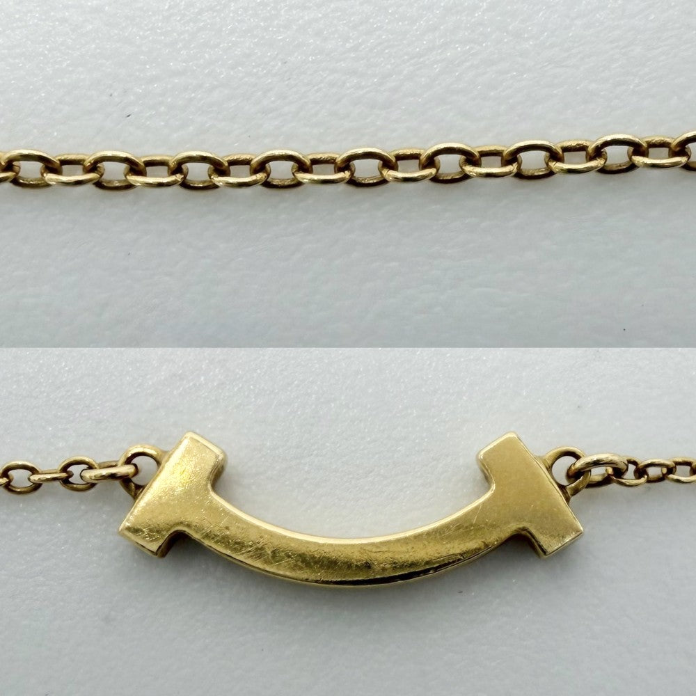 TIFFANY&Co. ティファニー ネックレス Tスマイル ミニペンダント ジュエリー 18金YG Au750 アクセサリー K18イエローゴールド ダイヤモンド レディース 約2.2g【中古品】