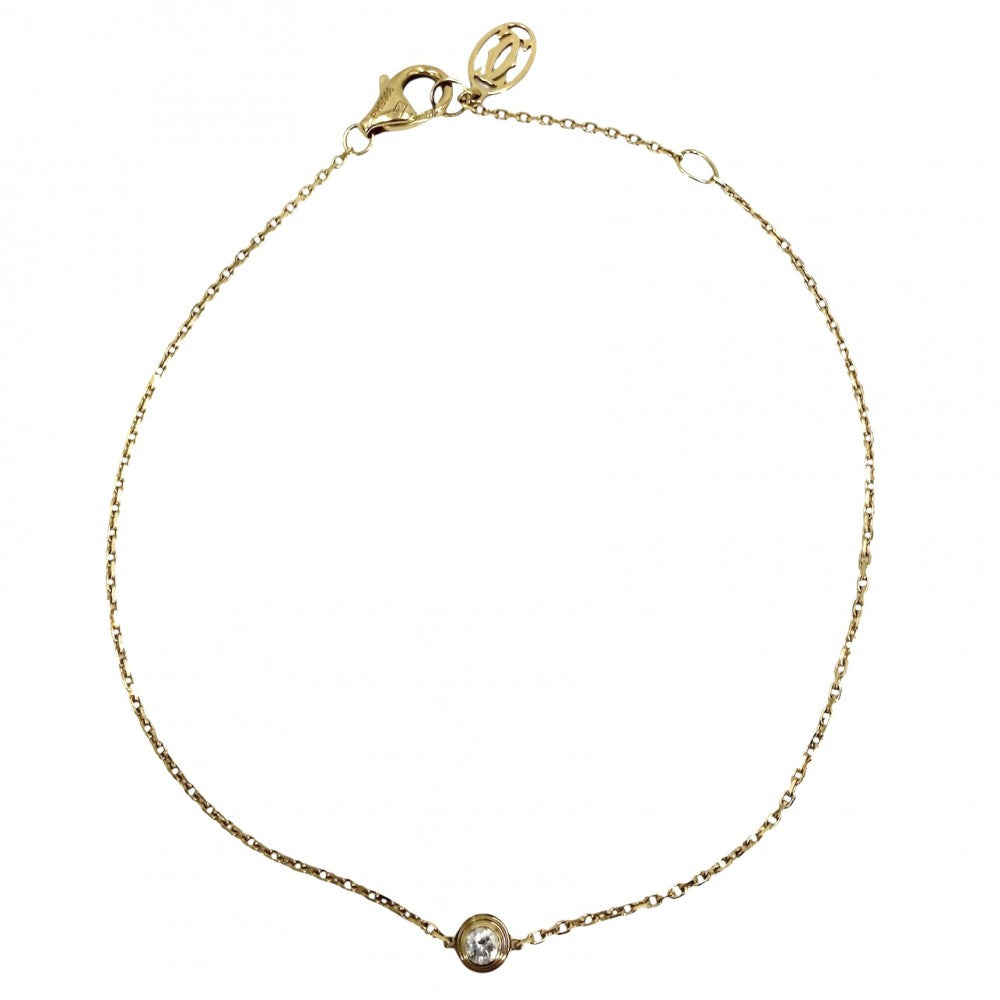 CARTIER カルティエ ブレスレット ダムール XS 一粒ダイヤ ジュエリー アクセサリー Au750 18金YG K18イエローゴールド ダイヤモンド レディース 約1.4g【中古品】