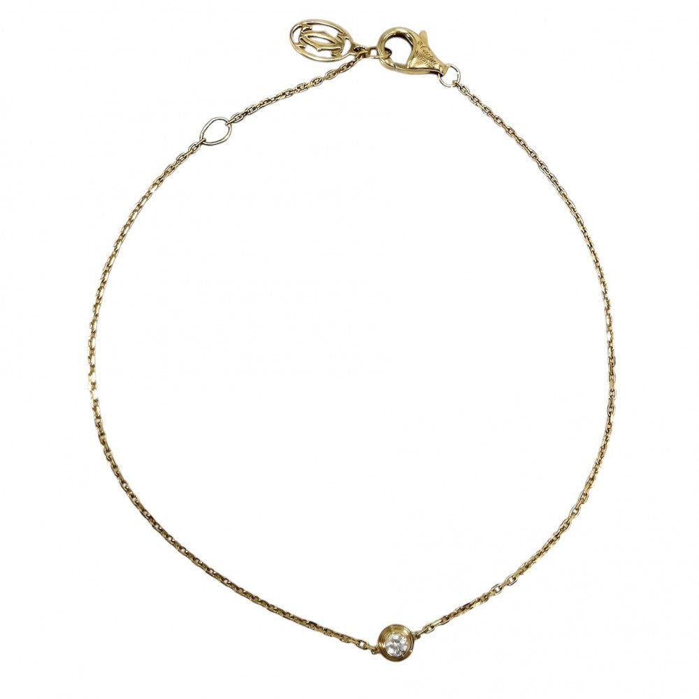 CARTIER カルティエ ブレスレット ダムール XS 一粒ダイヤ ジュエリー アクセサリー Au750 18金YG K18イエローゴールド ダイヤモンド レディース 約1.4g【中古品】