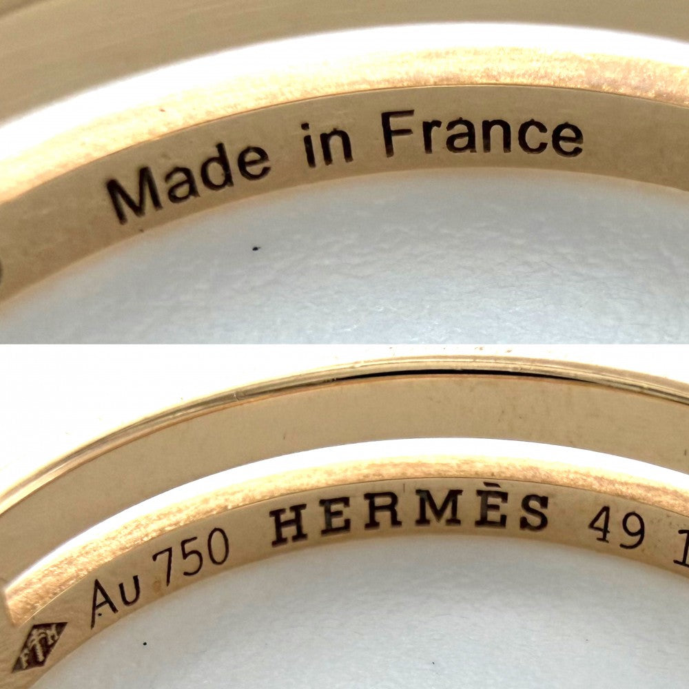 HERMES エルメス 指輪 リング アリアンヌ アクセサリー ジュエリー 49サイズ Au750 18金PG K18ピンクゴールド 約9号 レディース 約2.7g【中古品】