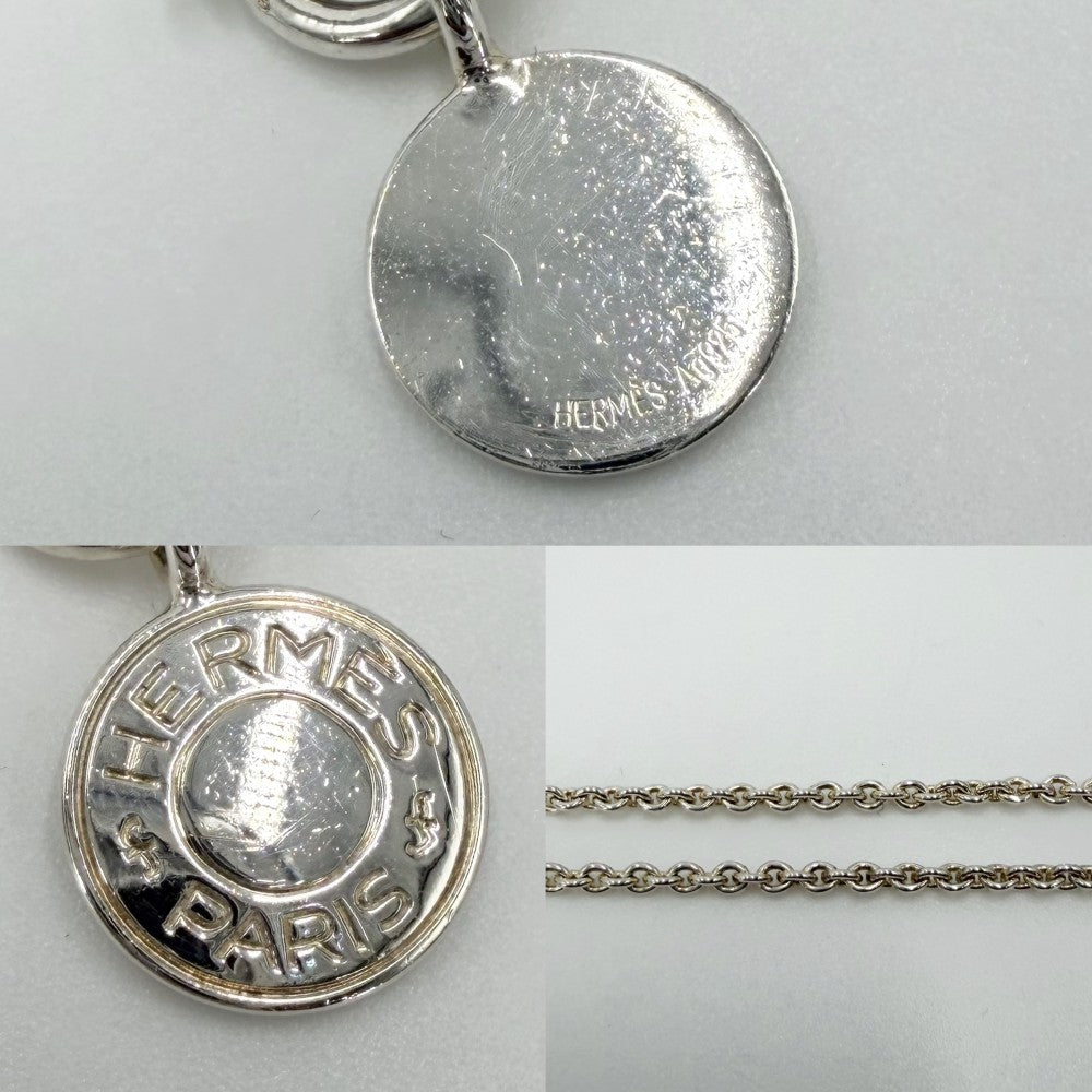 HERMES エルメス ネックレス セリエ アミュレットHエクスリブリス ペンダント ジュエリー アクセサリー シルバー925 レディース 約9.6g【中古品】