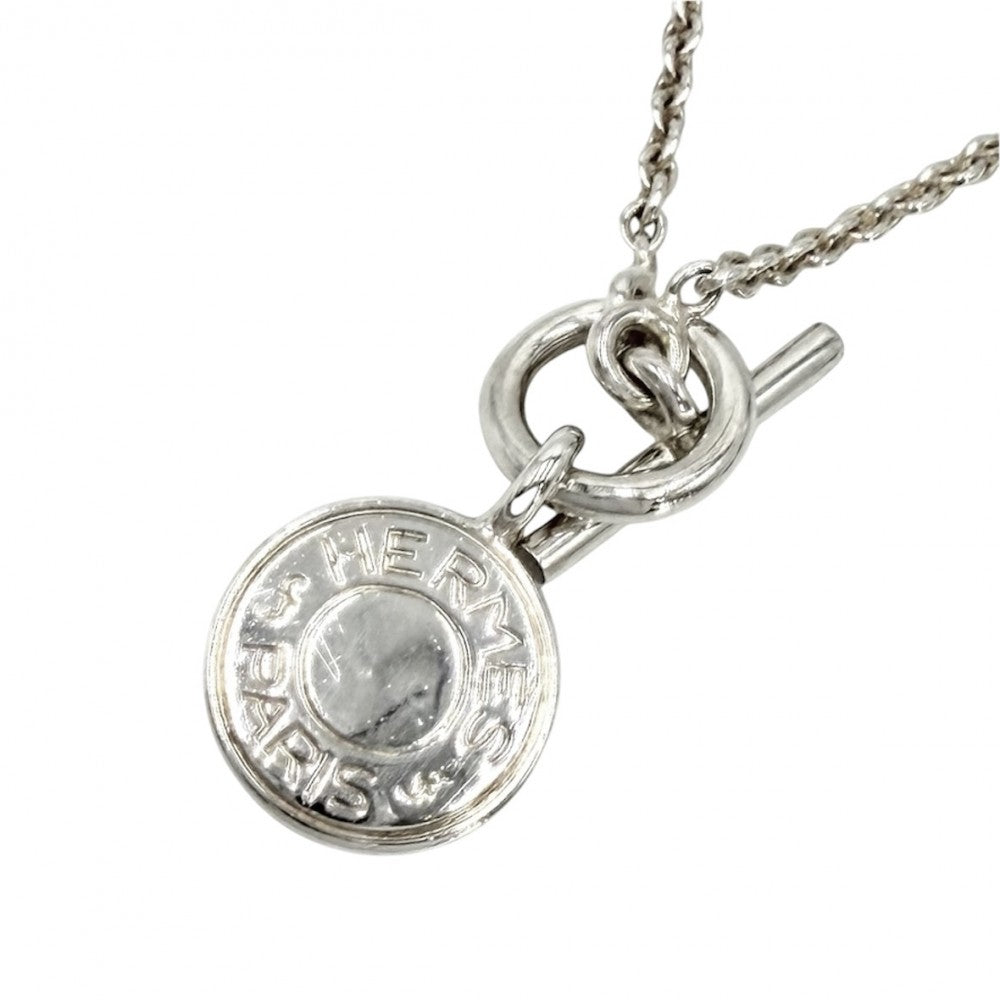 HERMES エルメス ネックレス セリエ アミュレットHエクスリブリス ペンダント ジュエリー アクセサリー シルバー925 レディース 約9.6g【中古品】