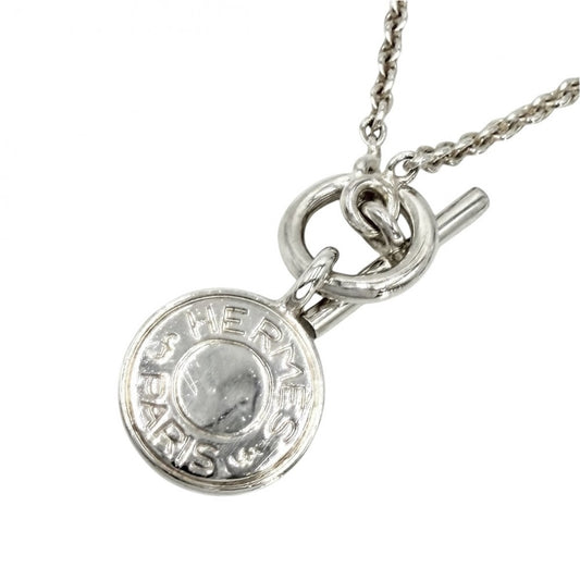 HERMES エルメス ネックレス セリエ アミュレットHエクスリブリス ペンダント ジュエリー アクセサリー シルバー925 レディース 約9.6g【中古品】