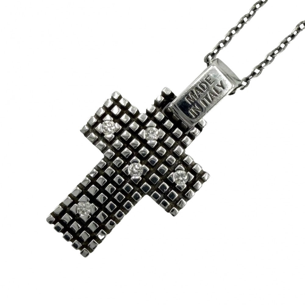 Damiani ダミアーニ ネックレス メトロポリタンドリーム ジュエリー アクセサリー メンズ レディース ペンダント クロス Au750 18金WG K18ホワイトゴールド ダイヤモンド ユニセックス 約4.6g【中古品】