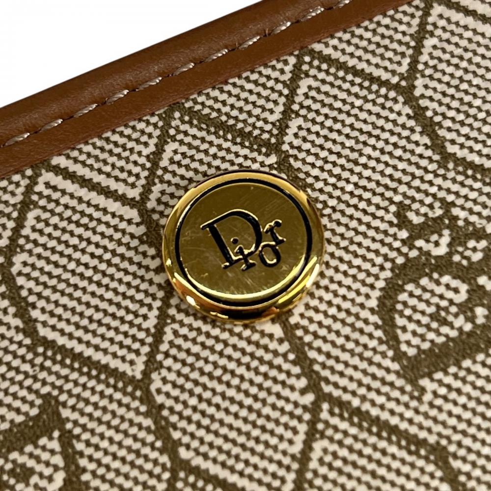 Christian Dior クリスチャンディオール ショルダーバッグ ハニカム ショルダー PVC レザー ベージュ ゴールド金具 レディース【中古品】