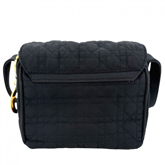 Christian Dior クリスチャンディオール ショルダーバッグ カナージュ ナイロン ダークネイビー ゴールド金具 レディース【中古品】