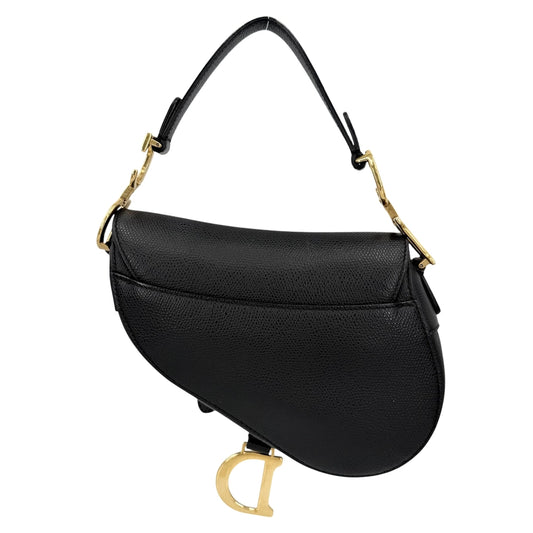 Dior ディオール 2WAY サドルバッグ ショルダーバッグ ハンドバッグ レザー ブラック 黒 ゴールド金具 レディース【中古品】
