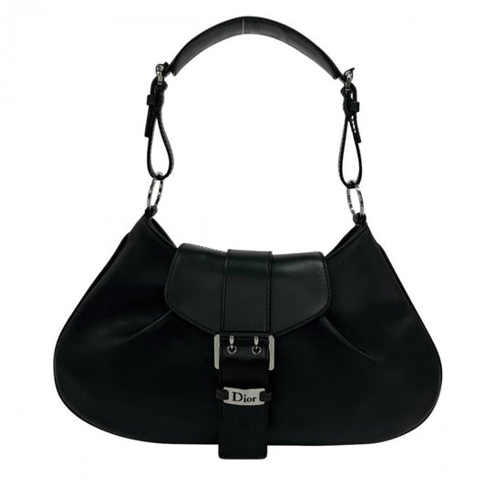PRADA プラダ ショルダーバッグ ストリートシック ワンショルダー レザー ブラック 黒 シルバー金具 レディース【中古品】