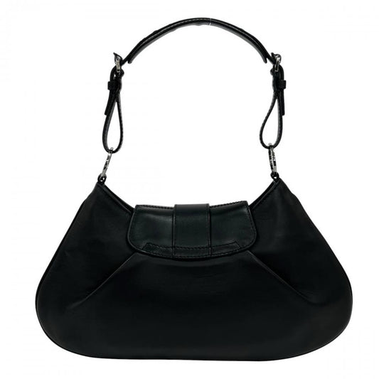PRADA プラダ ショルダーバッグ ストリートシック ワンショルダー レザー ブラック 黒 シルバー金具 レディース【中古品】