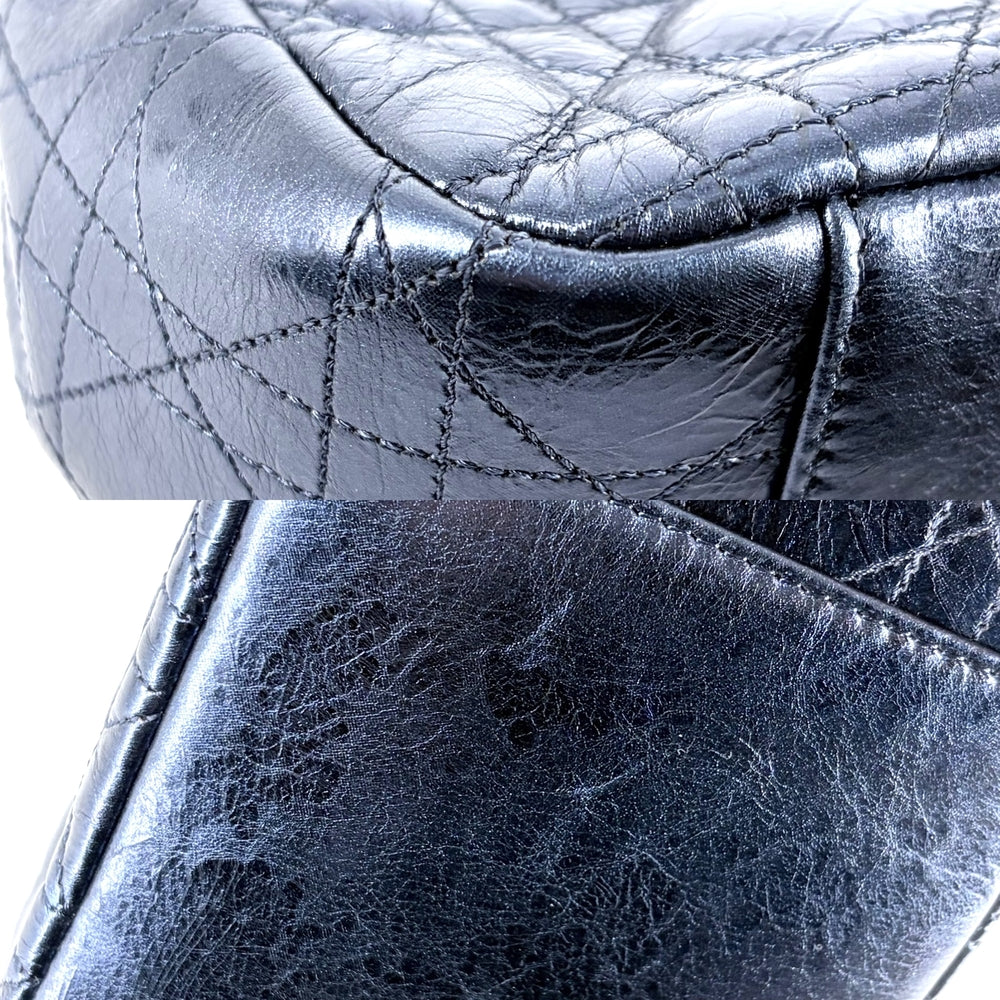 Christian Dior クリスチャンディオール 2WAY カナージュ ニューロック メタリック ショルダーバッグ ハンドバッグ レザー ブルー 青 シルバー金具 レディース【中古品】