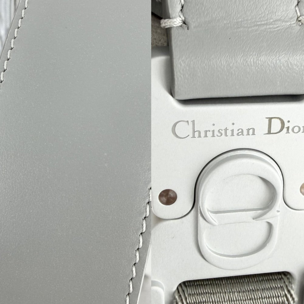 Christian Dior クリスチャンディオール リュック CDダイヤモンド ヒット ザ ロード バックパック コーティングキャンバス レザー グレー シルバー金具 メンズ【中古品】