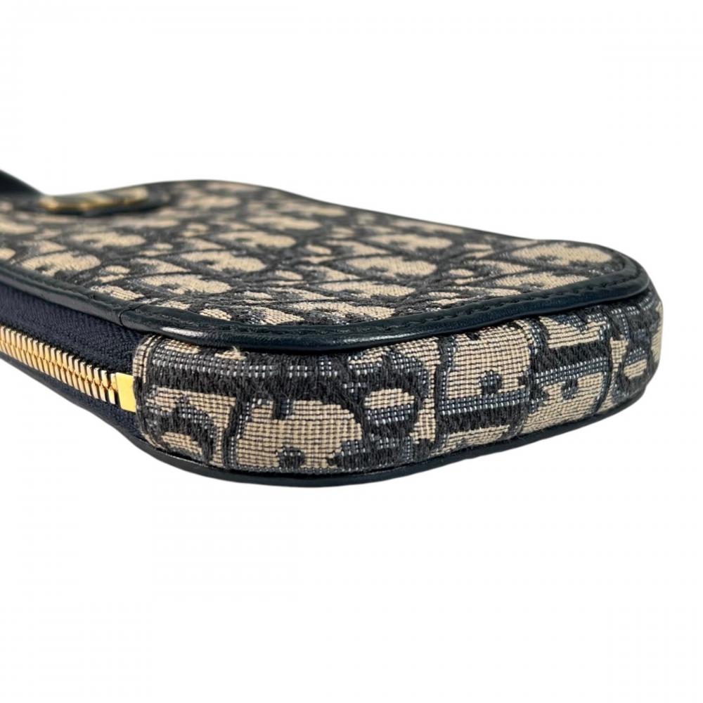 Christian Dior クリスチャンディオール ショルダーバッグ モンテーニュ コーリンディオール フォンホルダー S2114UTZQ_M928 キャンバス レザー ネイビー 紺 ブラック 黒 ゴールド金具 レディース【中古品】