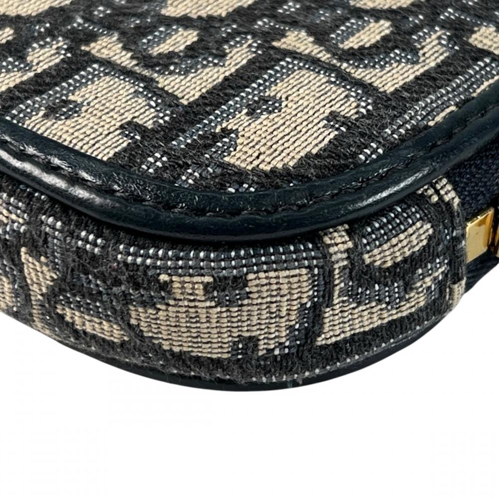 Christian Dior クリスチャンディオール ショルダーバッグ モンテーニュ コーリンディオール フォンホルダー S2114UTZQ_M928 キャンバス レザー ネイビー 紺 ブラック 黒 ゴールド金具 レディース【中古品】