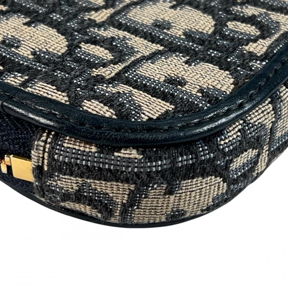 Christian Dior クリスチャンディオール ショルダーバッグ モンテーニュ コーリンディオール フォンホルダー S2114UTZQ_M928 キャンバス レザー ネイビー 紺 ブラック 黒 ゴールド金具 レディース【中古品】