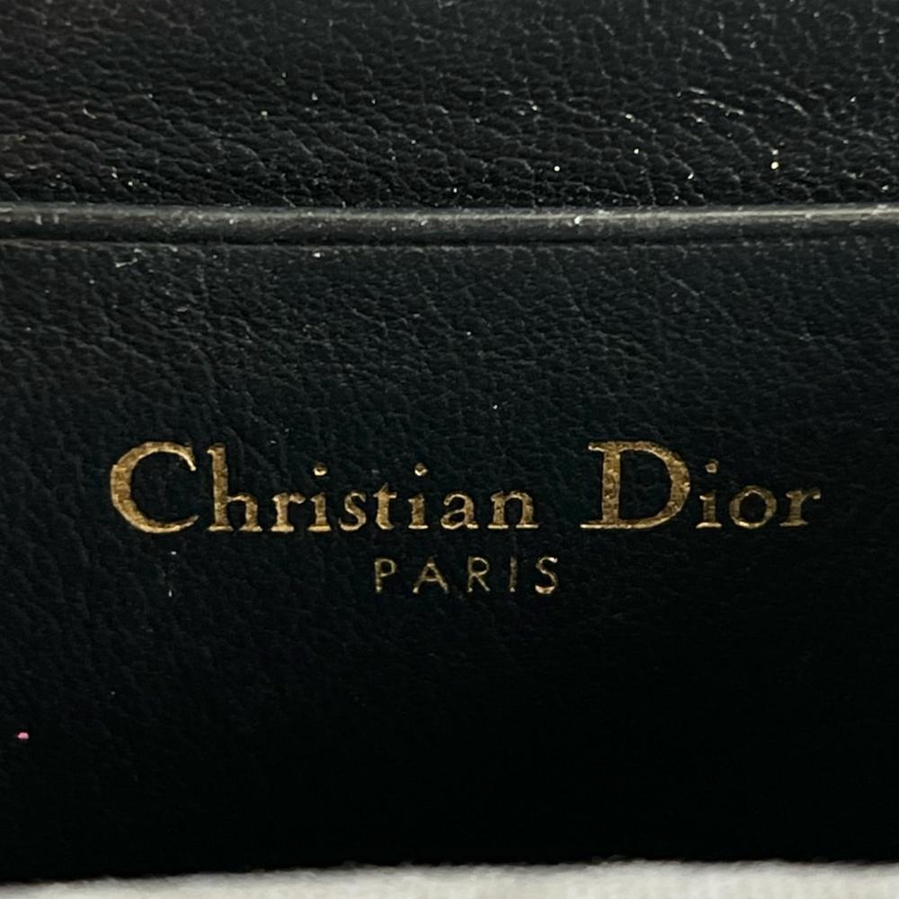 Christian Dior クリスチャンディオール ショルダーバッグ モンテーニュ コーリンディオール フォンホルダー S2114UTZQ_M928 キャンバス レザー ネイビー 紺 ブラック 黒 ゴールド金具 レディース【中古品】