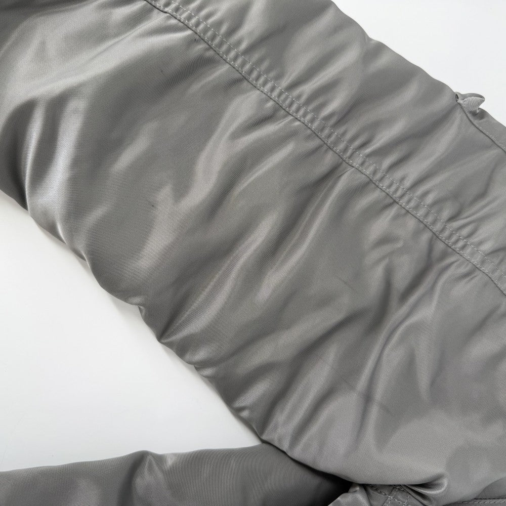 CELINE セリーヌ ブルゾン ロゴ アウター ボンバージャケット MA-1 アパレル 服 46 2W426889 グレー系 シルバー金具 ナイロン メンズ【中古品】