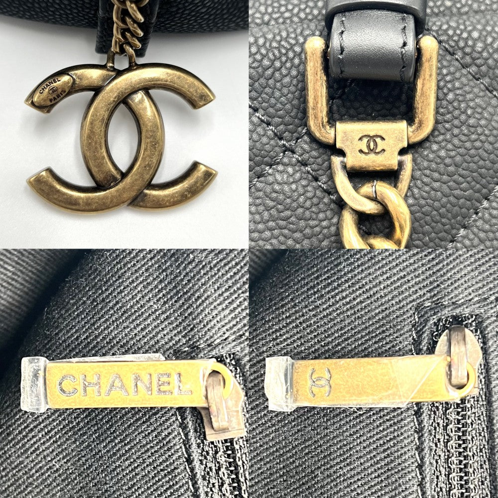 【開店SALE】 CHANEL シャネル 2WAY マトラッセ ココマーク ハンドバッグ ショルダーバッグ ボウリングバッグ 17****** レザー ブラック 黒 ゴールド金具 レディース【中古品】