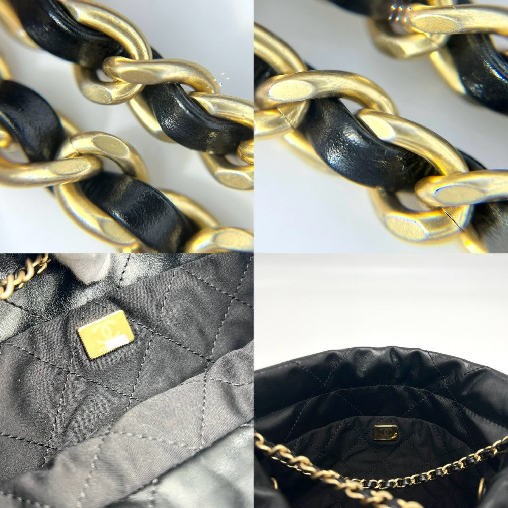 CHANEL シャネル 2WAY シャネル22 チェーンショルダーバッグ ハンドバッグ ミニバッグ AS3980 レザー ブラック 黒 ゴールド金具 レディース【中古品】