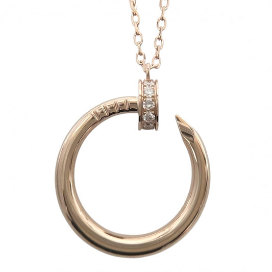 CARTIER カルティエ ネックレス ジュストアンクル ペンダント ジュエリー 釘 18金PG Au750 アクセサリー K18ピンクゴールド ダイヤモンド0.38ct B7224894 レディース 約5.4g【中古品】