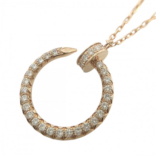 CARTIER カルティエ ネックレス ジュストアンクル ペンダント ジュエリー 釘 18金PG Au750 アクセサリー K18ピンクゴールド ダイヤモンド0.38ct B7224894 レディース 約5.4g【中古品】