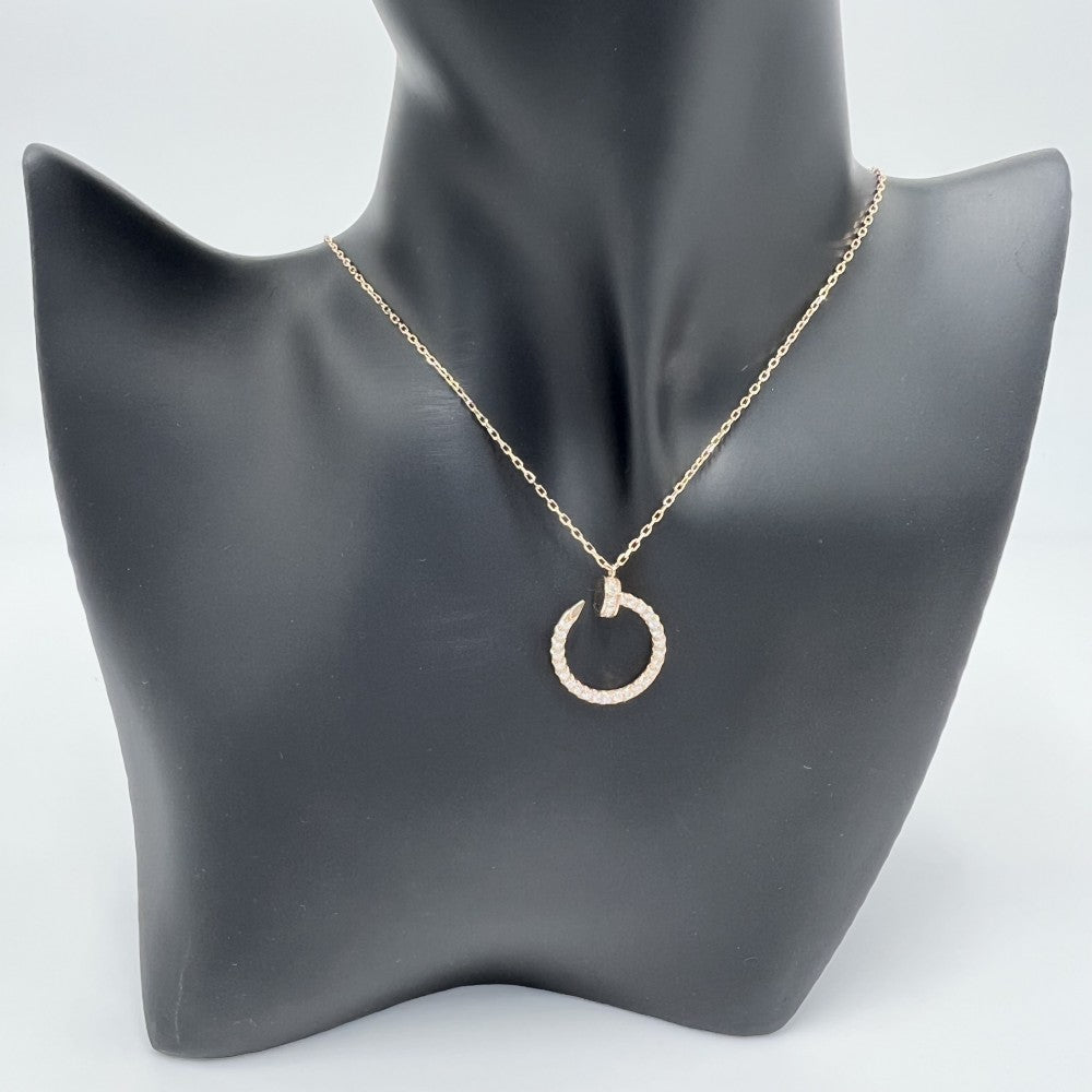 CARTIER カルティエ ネックレス ジュストアンクル ペンダント ジュエリー 釘 18金PG Au750 アクセサリー K18ピンクゴールド ダイヤモンド0.38ct B7224894 レディース 約5.4g【中古品】
