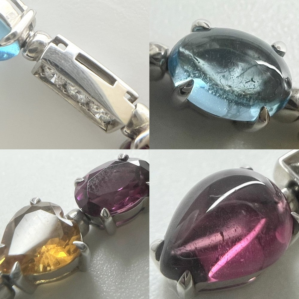 【開店SALE】 BVLGARI ブルガリ ネックレス アレグラ ペンダント ジュエリー アクセサリー 18金WG 750 K18ホワイトゴールド ダイヤモンド レディース 約15.0g【中古品】